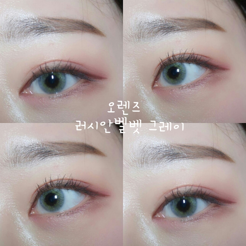 안쪽은 살짝 녹색빛이고 서서히 그레이로 그라데이션되요!  적응되고나서 너무이뻐서 셀카 100장찍었다는. . ㅋㅋㅋㅋㅋ이쁜 이국적인 렌즈 찾으시는분에게 요거 가격도 저렴하고 예뻐서 추천합니다!👍👍