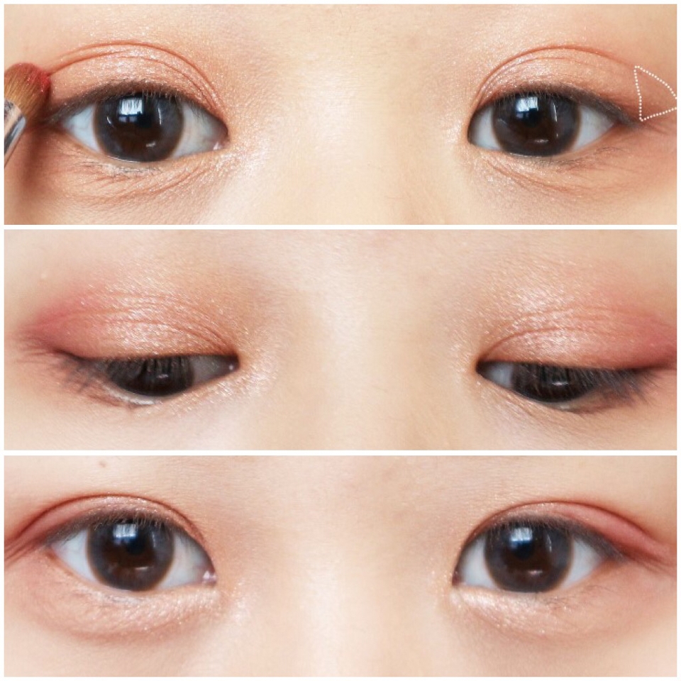 모노아이즈 그래이스붐 컬러를 표시된 부분처럼 눈 끝에 블렌딩하면서 발라줄거에욤 눈 밑 꼬리에도 발라주세용!!!