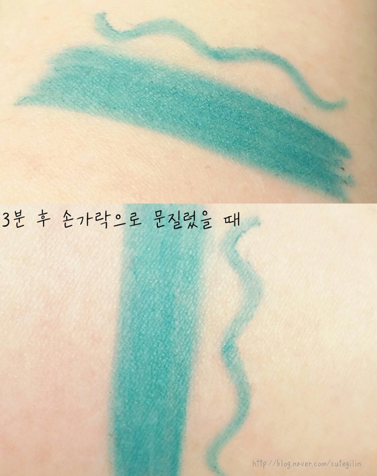 장점: 잘번지지 않음, 예쁜 색상, 부드러운 발림감
단점: 못찾겠다 꾀꼬리

테스트한 제품 중에서 가장 빨리 굳고,
가장 안번지는 제품이었습니다.
아리따움 세일해서 놀러갔다가 사온 제품인데 득템했어요😍
포인트 줄때 자주 사용하는 색상입니다