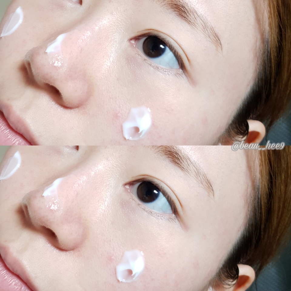 토너로 한 번 닦아낸 후 발라줬어요!