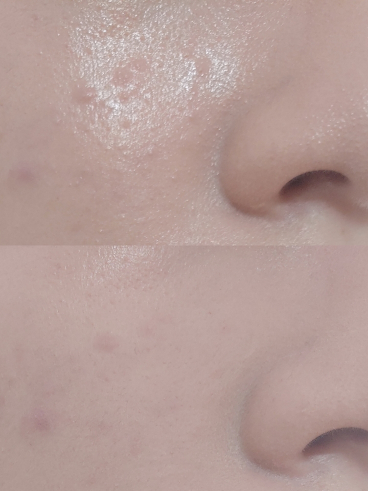 최소한의 스킨케어를 해주고 베이스를 발라줬어요:)