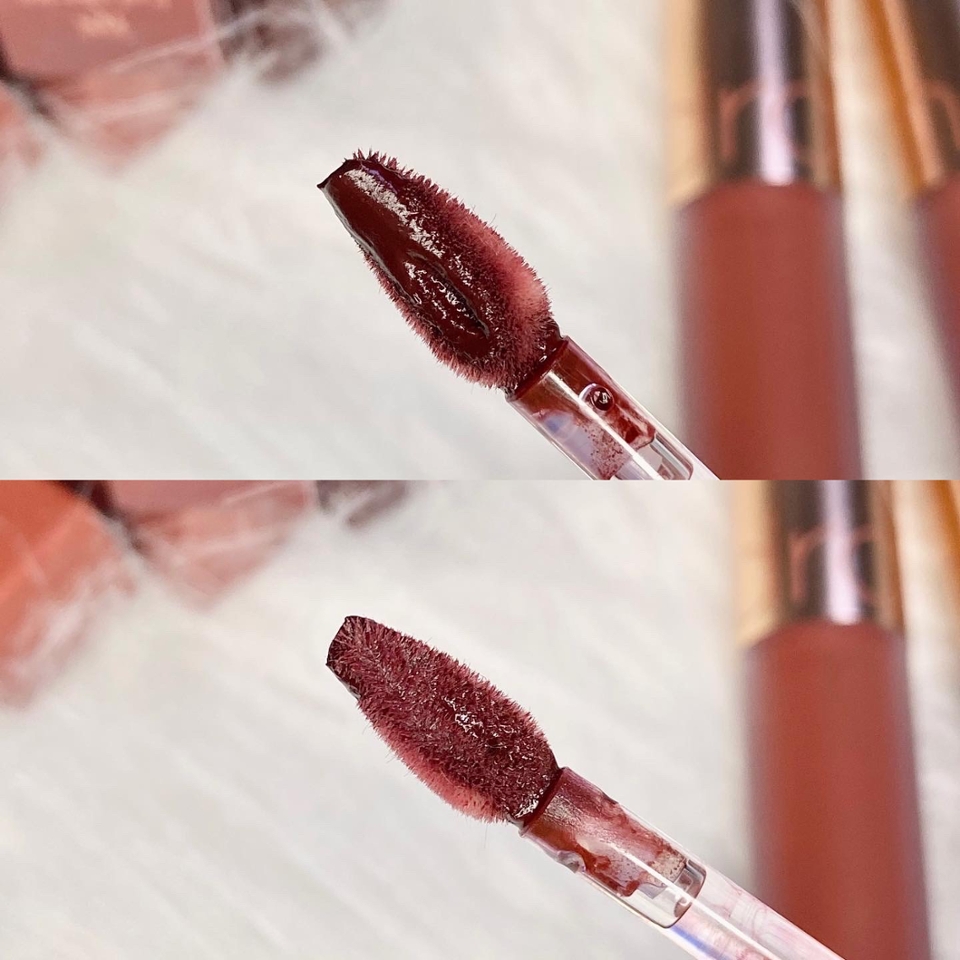 기존 롬앤 벨벳틴트 팁과 달리 중앙에 구멍이
뚫려있는 모양이었어요!
