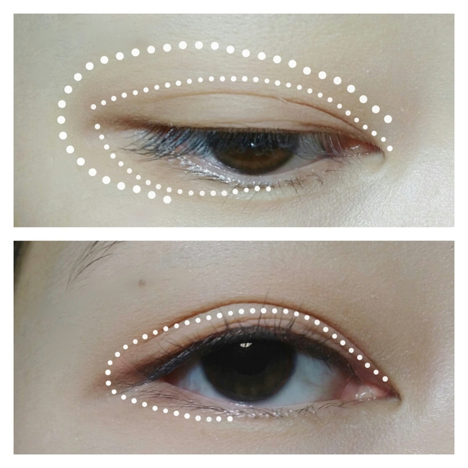 지속력을 위해 눈에 파우더를 발라주세요.속눈썹에도 발라유분을 잡아준뒤 뷰러를 해주세요.
연한 브라운섀도우로 전체적으로 바른뒤 쌍커풀라인 언더라인에 한번더 발라블렌딩해주세요.
그다음 핑크색섀도우로 아까와 같은 방식으로 쌍커풀라인과 언더라인에 발라주세요!