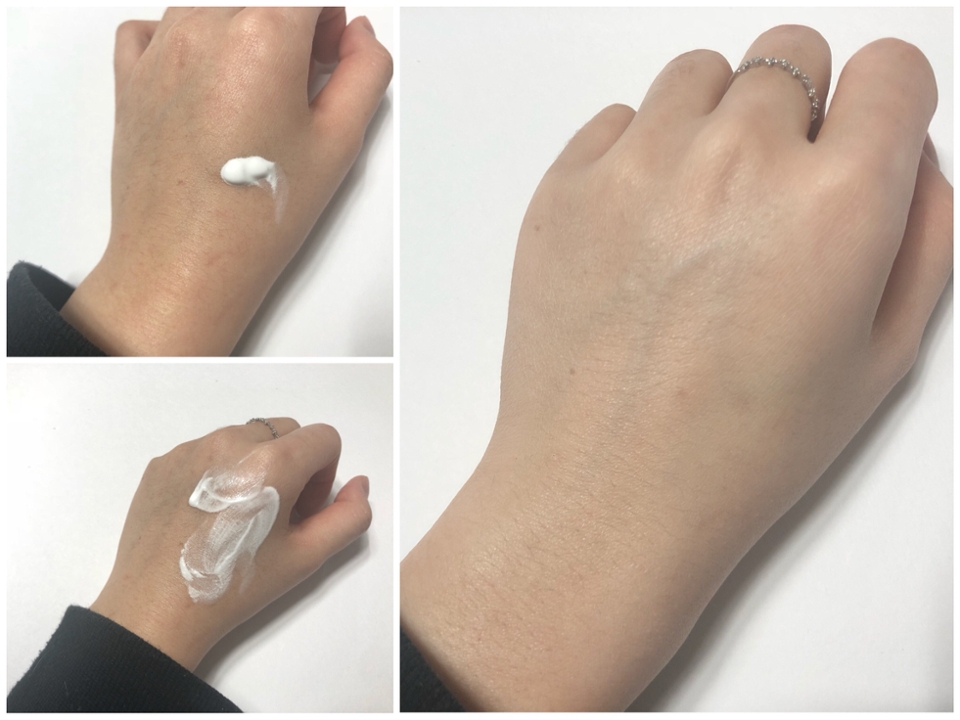 손등에 발색해봤어요! 저정도 양으로 한손에 다 펴발랐는데도 양이 많아서 손목까지 넘어왔어요..하핳 로션같이 부드러운 발림성이라 바르는 동안 부들부들한게 기분이 너무 좋았어요! 하얗게 뽷!!하얘지는게 아니라 원래 제 피부가 하얀것처럼 너무 자연스럽게 톤업되서 놀랐어요 제 손등이 좀 많이 타서 까만데.. 진짜 너무 자연스러웠어요👍🏻