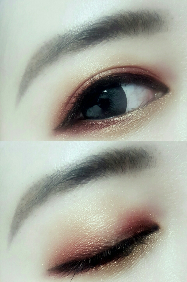 뷰러로 속눈썹을 올려주고 마스카라베이스,마스카라를 해주세요