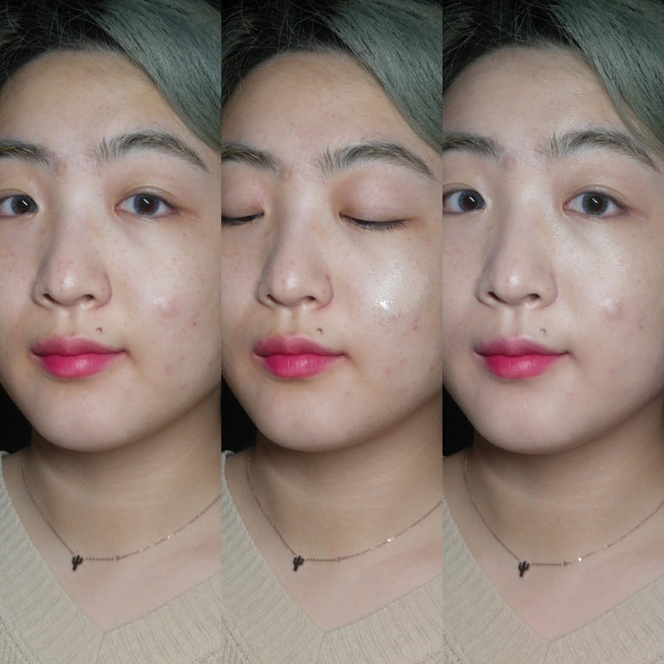 #프로테일러비글로우쿠션 아이보리
💛 촉촉하고 광채가 흘러넘치는 글로우한 피부 표현
💛 시간이 지나도 건조함없이 피부가 촉촉하고, 단독으로 발라도 고르게 잘 발린다
💛 시스루처럼 투명한 듯 얇게 발리고, 자연스러운 커버를 보여줌
💛 피부를 화사하게 밝혀주고, 커버 또한 나쁘지 않았다
💛 퍼프가 굉장히 쫀득•모찌한 느낌인데, 비글로우 제품과의 궁합이 아주 좋았다!