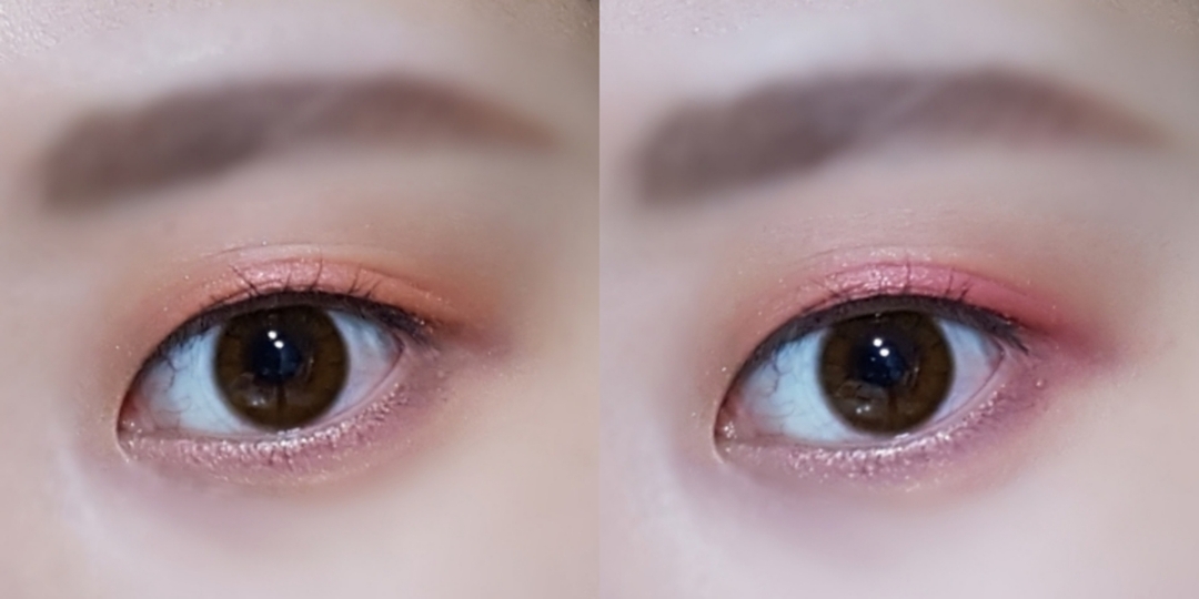 1 2
1. 자유로운 연애중을 눈두덩이에 바르고 언더에 아!피치를 발랐어요.
2. 잘 익은 천도복숭아를 아까 바른 것보다 좁게 바르고 삼각존에도 발랐어요. 그리고 햇살 머금은 피치를 중앙부분에 발랐어요.