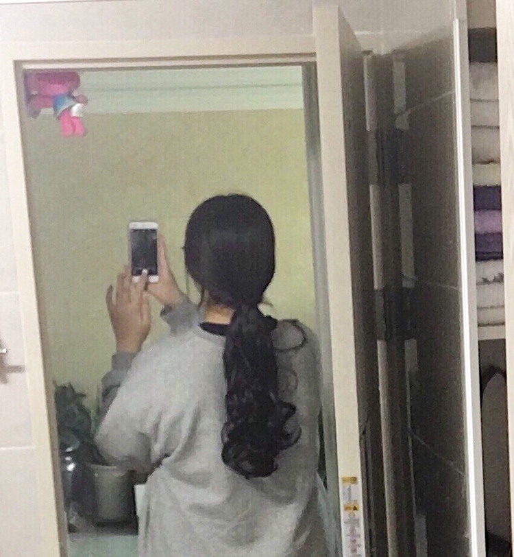 이건 고데기로 풀기전 오리지날가발착용샷이에요