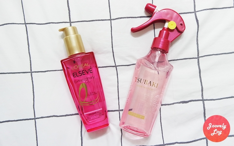 지막으로 소개해드릴 제품은 바로 로레알 엑스트라 오디네리 오일 로즈(모든 모발용)와 츠바키 헤어워터(헤어 미스트라고 생각하시면되요!)입니다! 
