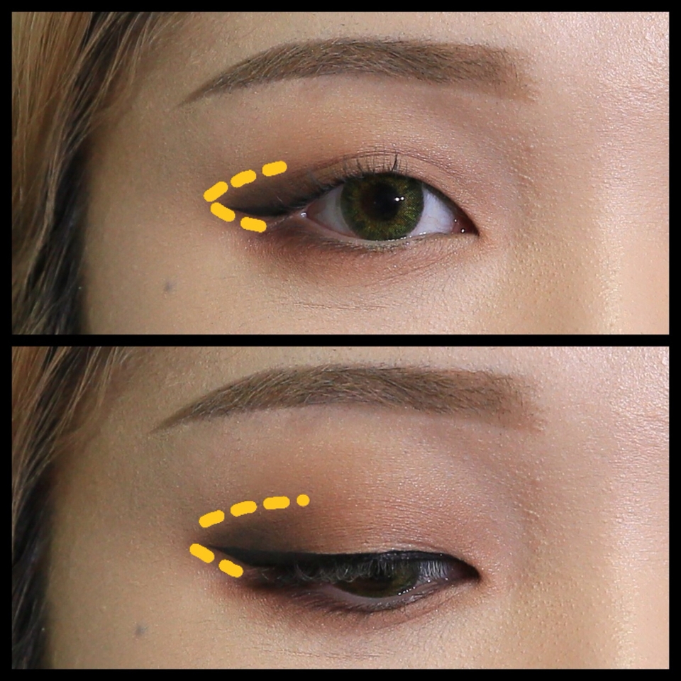 3번 섀도우로 쌍커풀라인을 벗어나지 않게 살짝 라인을 살리면서 아이라인과 만나도록 이어줄께요✨ 