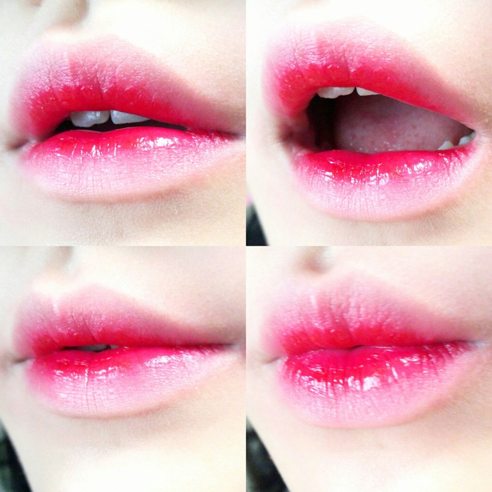 그라데이션 발색🍀
글래머레드는 정직한 레드색상은 아니고 핑크끼와 체리끼도 살짝 감도는 레드예요~