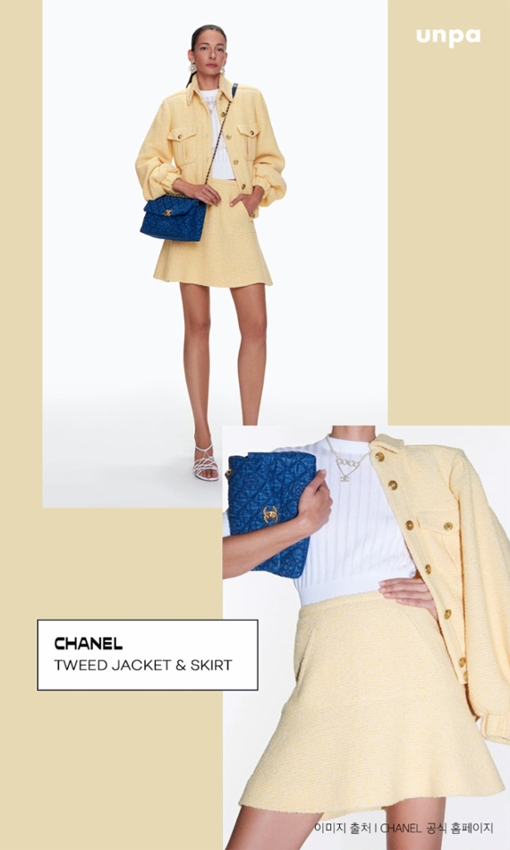 트위드의 조상이라고 해도
과언이 아닐 명품 샤넬 (CHANEL)
많은 브랜드들이 다양한 트위드 룩을 선보이지만,
개인적으로 원조는 따라갈 수 없는 듯...!!

역동적이고 고급스러운 컬러감은 물론
격식과 캐주얼 그 사이의 오묘한 디자인이
샤넬을 더 트렌디하게 만들어주는 것 같아♥
