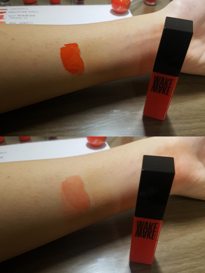 웨이크메이크 수분 톡 틴트 오렌지워터
워ㅓ 이건 진짜 사야해요ㅠㅜㅠ조금? 비싸긴? 하지만 진짜 지속력 짱짱맨에 색깔도 넘 이뻐요! 겨울보다는 여름에 어울릴 컬러에요. 오렌지오렌지~ 제형은 틴트제형인데 그렇게 건조하진 않은것같아요.