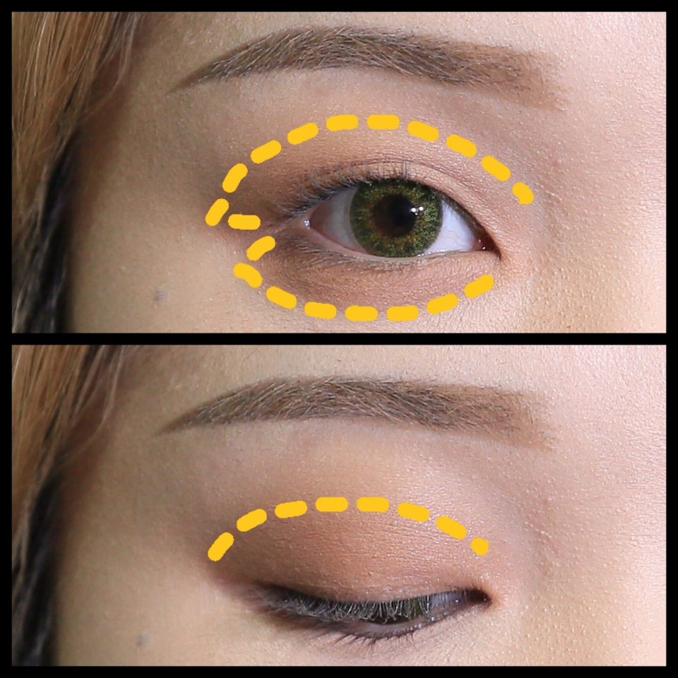 메인 섀도우를 쌍커풀 라인보다 위로 , 
애굣살에도 이어서 전체적으로 발라 전체적으로 통일된 음영감을 줄게요✨