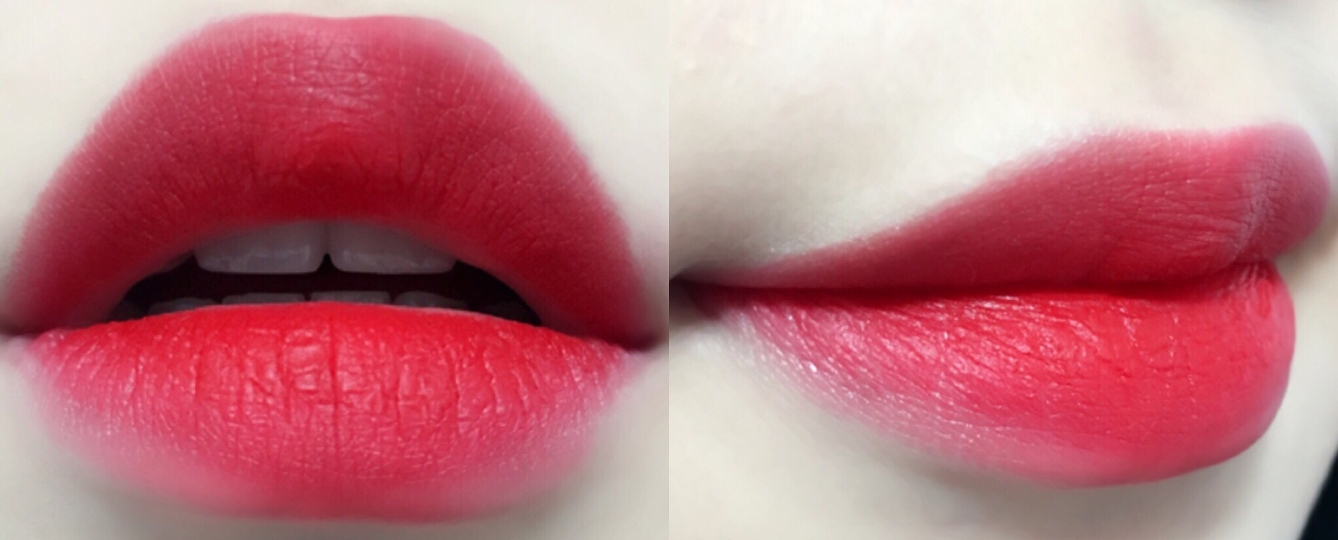 진한발색~ 조녜... 역시 레드립 종결자😖 레드립스틱 좋아하시는분이라면 그냥 사세요! 약간 푸른기도는 맑은레드가 얼굴에 형광등을 켜줘요! 이거바르면 저 얼굴 진짜 하얘보이고 시크한 쎈언니처럼 보이게 해줘요ㅋㅋㅋ