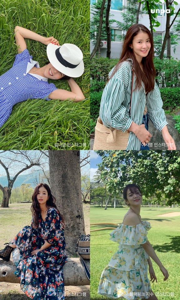 바캉스룩의 정석은
뭐니 뭐니 해도 원피스 아닐까?ᕷ
평소 코디를 어려워하는 구독자들도
이렇게 화사한 드레스 하나
입어주면 휴가 코디 끝!

슬림한 디자인보다
이렇게 밑단이 자연스럽게 퍼지는
맥시 또는 A 라인 스타일을 선택하면
좀 더 우아하고 편안해 보일 것 같아!