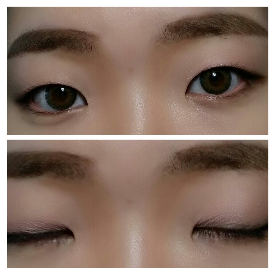 2. 입자가 고운 펄핑크색 섀도우를 눈두덩이
    3분의 2정도 까지 펴 발라주세요.
 