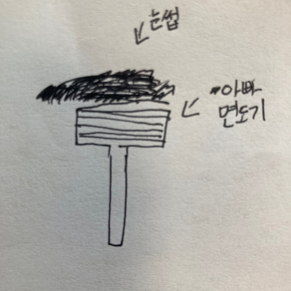 면도기로 제 눈썹을 다듬는 거에요 ㅋㅋㅋ