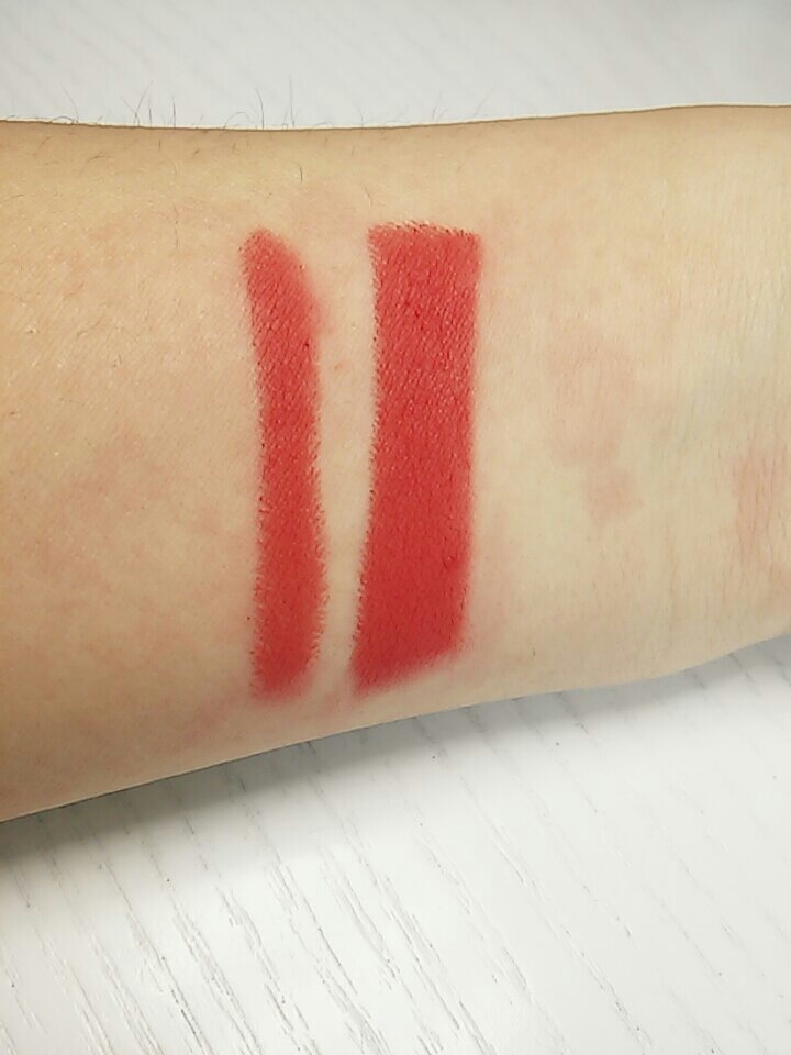 장점: 색깔이 넘예쁘다😍 정말 맑은사과 레드라서 웜톤쿨톤안가리고 다 사용할수있을것같아요 매트하기도하구 착색도 있어서 지속력도 은근👍
