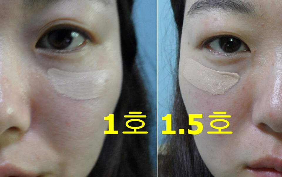 벌써 네번째 출현하는 인디언소녀입니다
소녀아니고 인디언아줌마......
암튼 왼쪽얼굴에 1.5호를 오른쪽 얼굴에 1호를 발라줄게요
점점 지쳐가네요ㅎㅎ
제가 클렌징워터를 쓰지 않아 화장실 왔다갔다하며 지우고 다시 바르고를 반복하느라