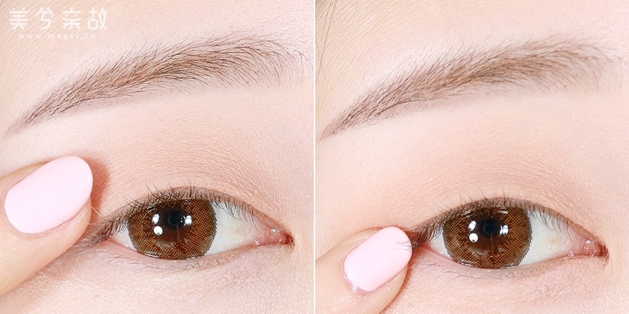 그 다음 피부톤에 잘 맞는 음영 섀도우를 눈에 발랐어요.
전체적으로 넓게 손가락을 사용해 발라주면 돼요.
손가락을 사용하면 발색력도 좋아지고 밀착력이 훨씬 좋아져요 !
눈두덩이는 약지 손가락으로, 언더는 작은 새끼손가락으로 발라주세요.