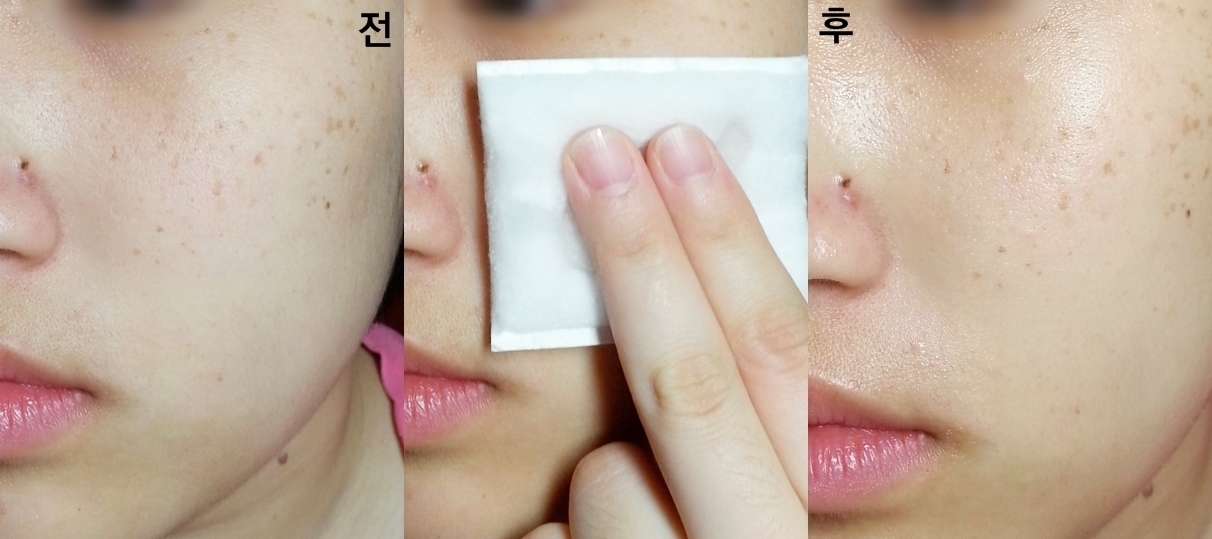 촉촉해진 피부 보이시죠? 번들거림 없이 금방 흡수되는데 흡수된 뒤에 살짝의 끈적거림이 아쉬웠어요ㅜ