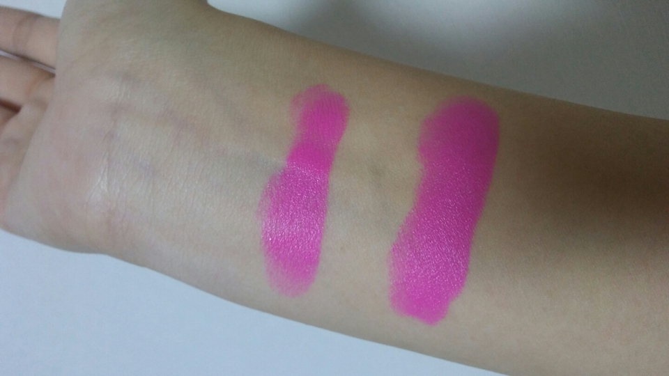 왼쪽이 1회 발색. 오른쪽이 3회 발색입니다! 발색이 선명하죠?