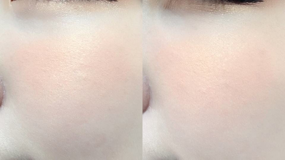 볼에 올려도 펄감은 잘 보이는 편 입니다! 부담스럽게 과한 느낌은 전혀 아니예요~
눈밑에 가로로 발랐을때 가장 발랄하고 예쁩니당!
요철부각은 약간 있습니당~