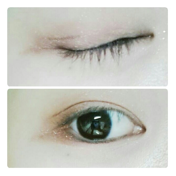 저는 속쌍인데 끝이 잘 보이지 않아서 붓페아이라이너로 끝만 그려줍니다! 그리고 아까 발랐던 샌드글래스를 그위에 다시 발라줍니다
이과정은 생략하실분은 생략하셔도 됩니다~