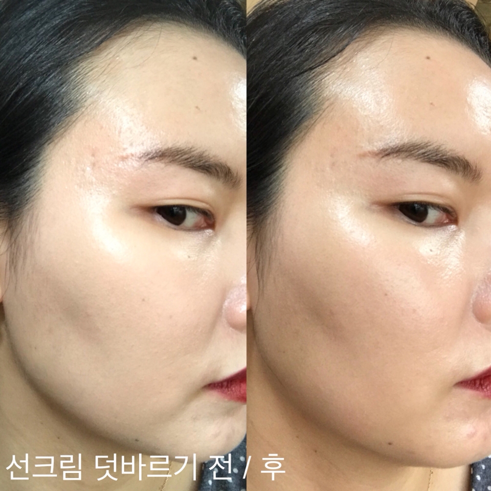 쨔잔 -
메이크업 위에 덧 발라도 끈적임이 전혀 없어요
밀림 현상도 없음..
심지어 막 메이크업 수정한 상태보다 피부표현이 자연스러워짐..ㅋㅋ

스킨케어 단계나 메이크업이 가벼워지는 여름에 딱 어울리는 선크림인 것 같습니다

선크림이 피부에 잘 안 맞거나 겉돌고
메이크업이 밀리고 금방 무너지셨던 분들

달바 워터풀 에센스 선크림
꼭 !! 한번 사용해 보시길 추천드려요 >_<