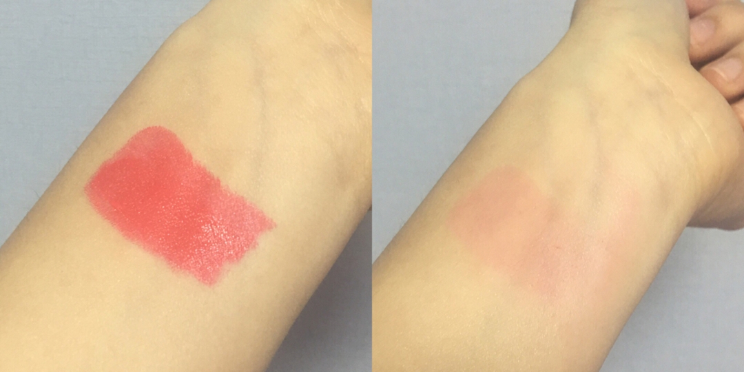 손목발색!! 핑크코랄덕후를 심쿵하게하는색상..💕
뭉칭없이 부드럽게 발리며 본통 색상과 똑같이 선명하게 발색되어요!
착색도 조금 있어 지속력도 좋은편입니다~
펄감은 없어요! 사진에서보는 반짝함은 촉촉함 입당