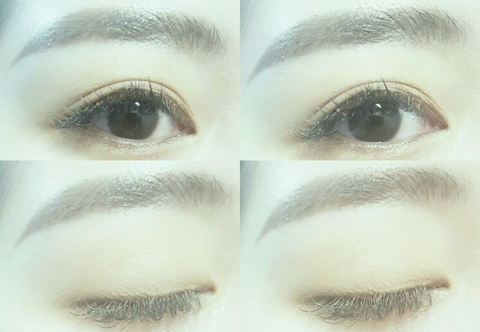 금빛펄이 돌아서 은은하면서도 살짝 화려한 느낌도 주는것같았어요 발색이 선명하게 되는게아니라 치덕치덕 발라도 자연스럽게 표현되서 섀도우 잘 못바르시는분들도 라피아는 부담없으실거에요