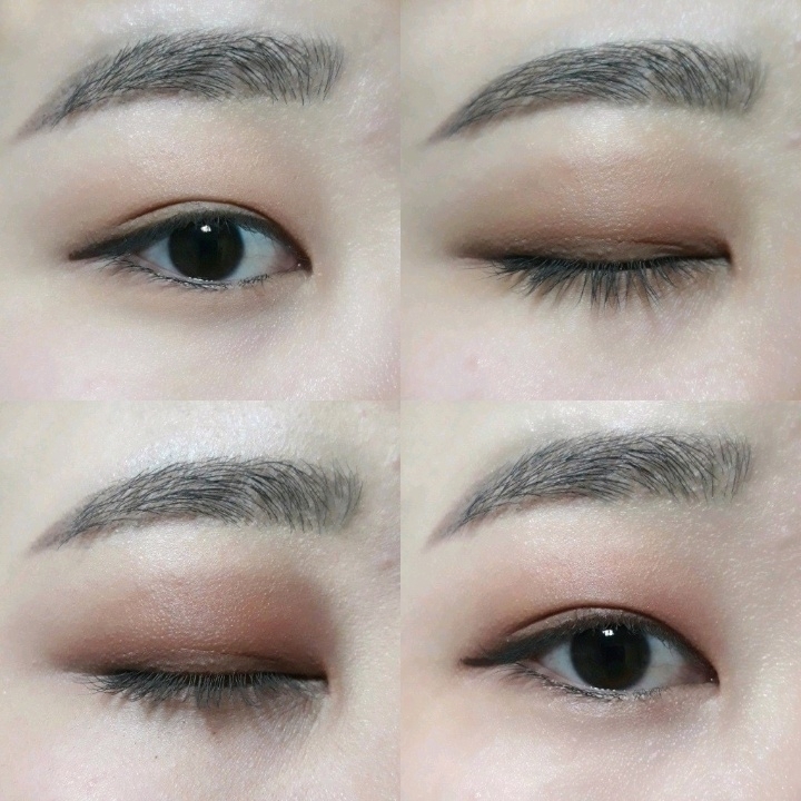 마지막은 눈 발색샷!! 
위에가 허니포테이토고 아래가 레드빈 라떼에용 레드빈라떼는 위에 사진처럼 저거 하나바르고 아이라인 간단히 그리고 나간답니다😲 
나가기 전에 좋아요 많이 눌러주세요🤗