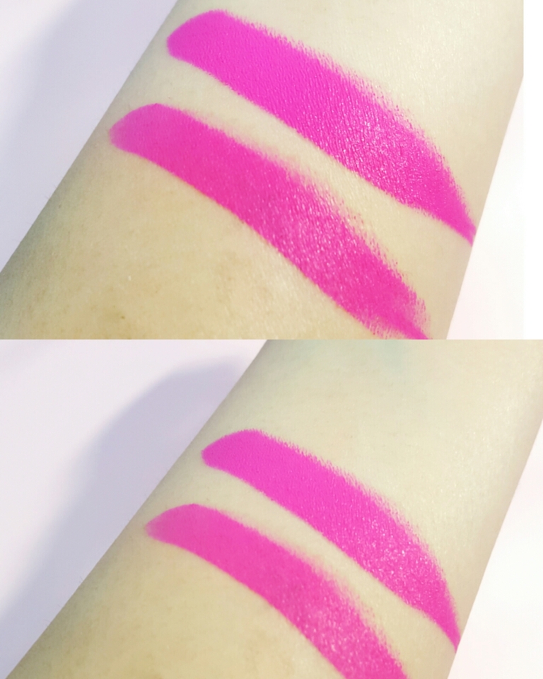 팔목에 각각 한번,두번씩 발색을 했어요
발림성이 매우 크레파스같은 매트함? 발색력은 한번만 했는데도 엄청 좋은편이었어요